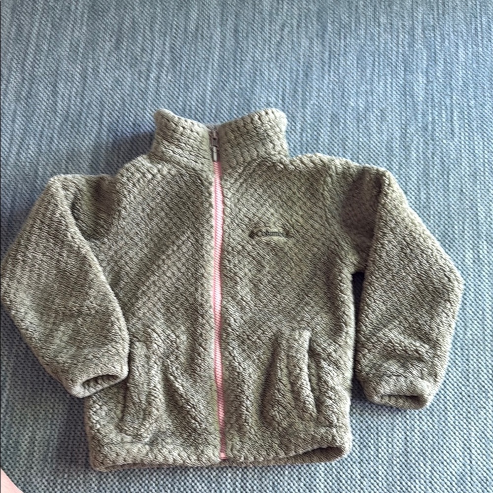 Columbia Kids Jacket - Tan with Pink Accents